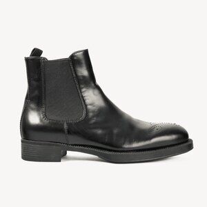 Prada Black Brogue Chelsea Boots